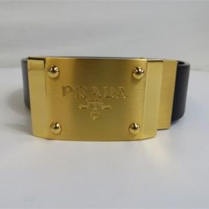 Prada Logo Buckle & Belt, Size: 48 /120 (Men)